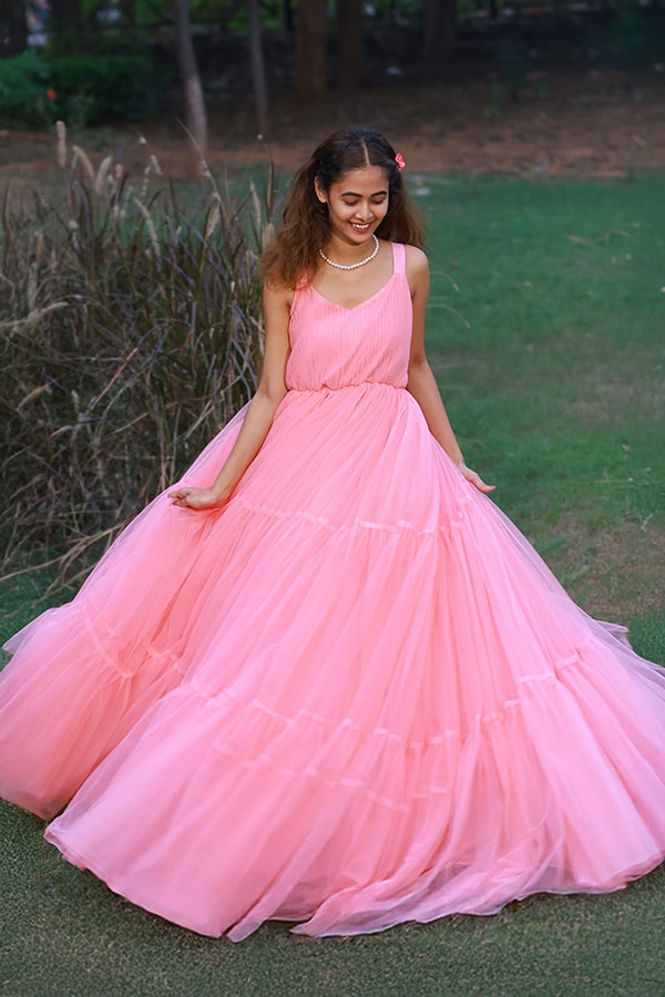 Peach Ruffle Gown